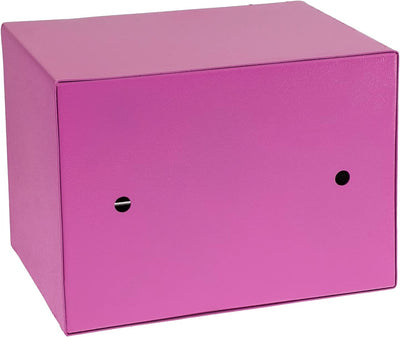 HMF 49216-15 Safe Tresor klein mit Schlüssel, Möbeltresor | 23 x 17 x 17 cm | Pink, Pink