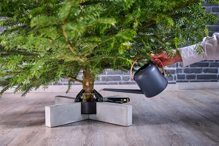 Krinner Design Weihnachtsbaum Christbaumständer Kopenhagen Beton/schwarz inkl. Fusspedal- und Einsei