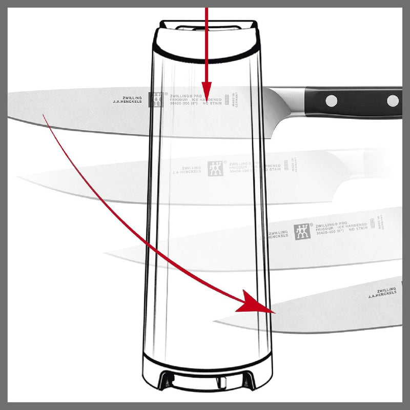 ZWILLING V-Edge, V-förmiger Messerschärfer mit Keramikschleifsteinen, geeignet für europäische und j