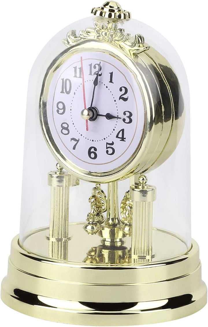 Wakects Europäische Retro-Stil Wohnzimmer Silent Uhr 11 x 17 cm Gold Kaminuhren batteriebetrieben Vi