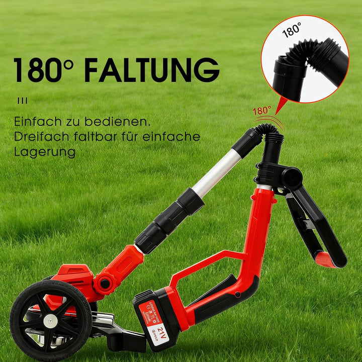 OUTIGO Akku-Freischneider, Akku-Rasenmäher, betrieben mit 1 x 21 V - 4 Ah Akkus, mit klappbarem Tele