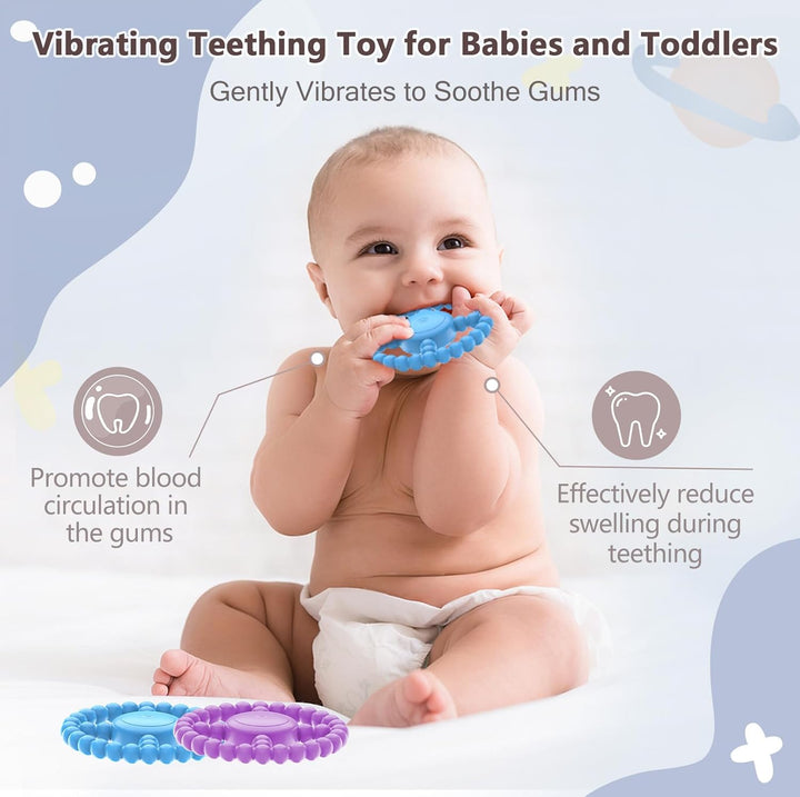 Beissring für Babys, vibrierendes Spielzeug, Silikon, Beissring, Beruhigung des Zahnfleischs für Bab