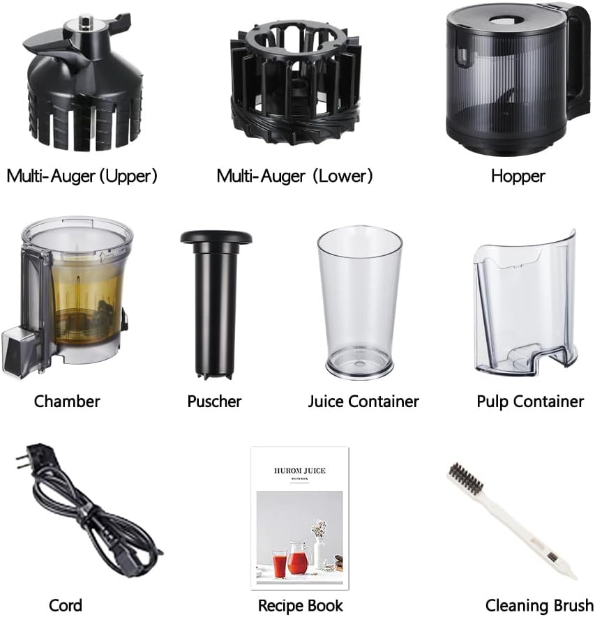 HUROM | H400 | Entsafter für Obst und Gemüse | Hurom Easy Clean H400 | Schneidschale | 150 Watt | BP