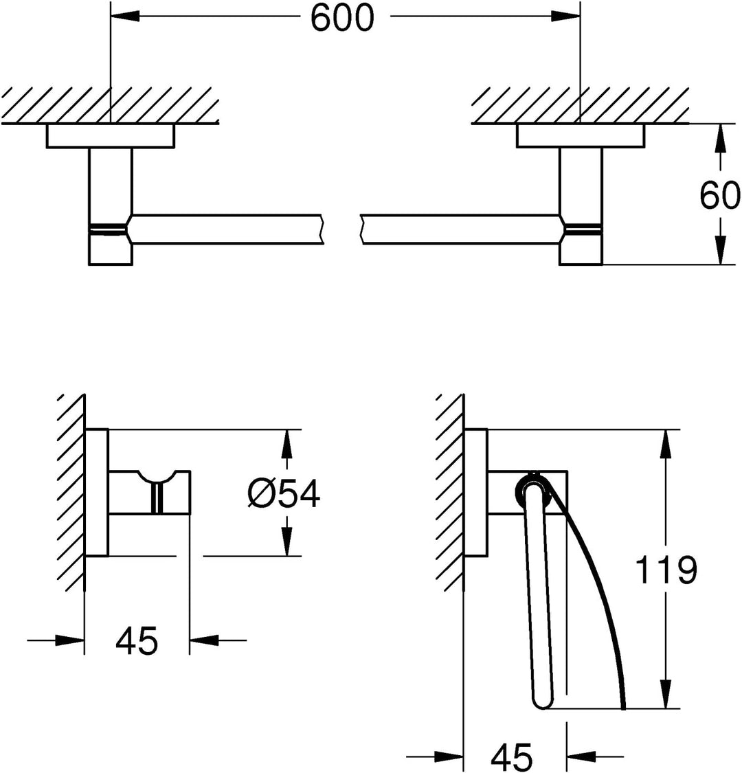 Grohe Essentials Bad-Set, 3-in-1, supersteel, 1 Stück, 40775DC1 Rund ( Supersteel ) Bad-Set 3 in 1,