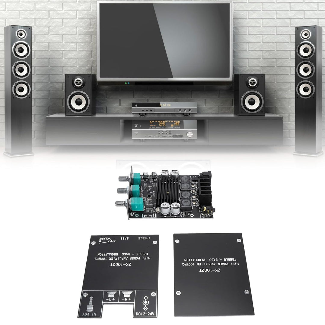 Bluetooth Stereo-Verstärkerplatine 2x100W 5.0 BT Verstärker AMP Platine ZK-1002MT TPA3116D2 DC12‑24V