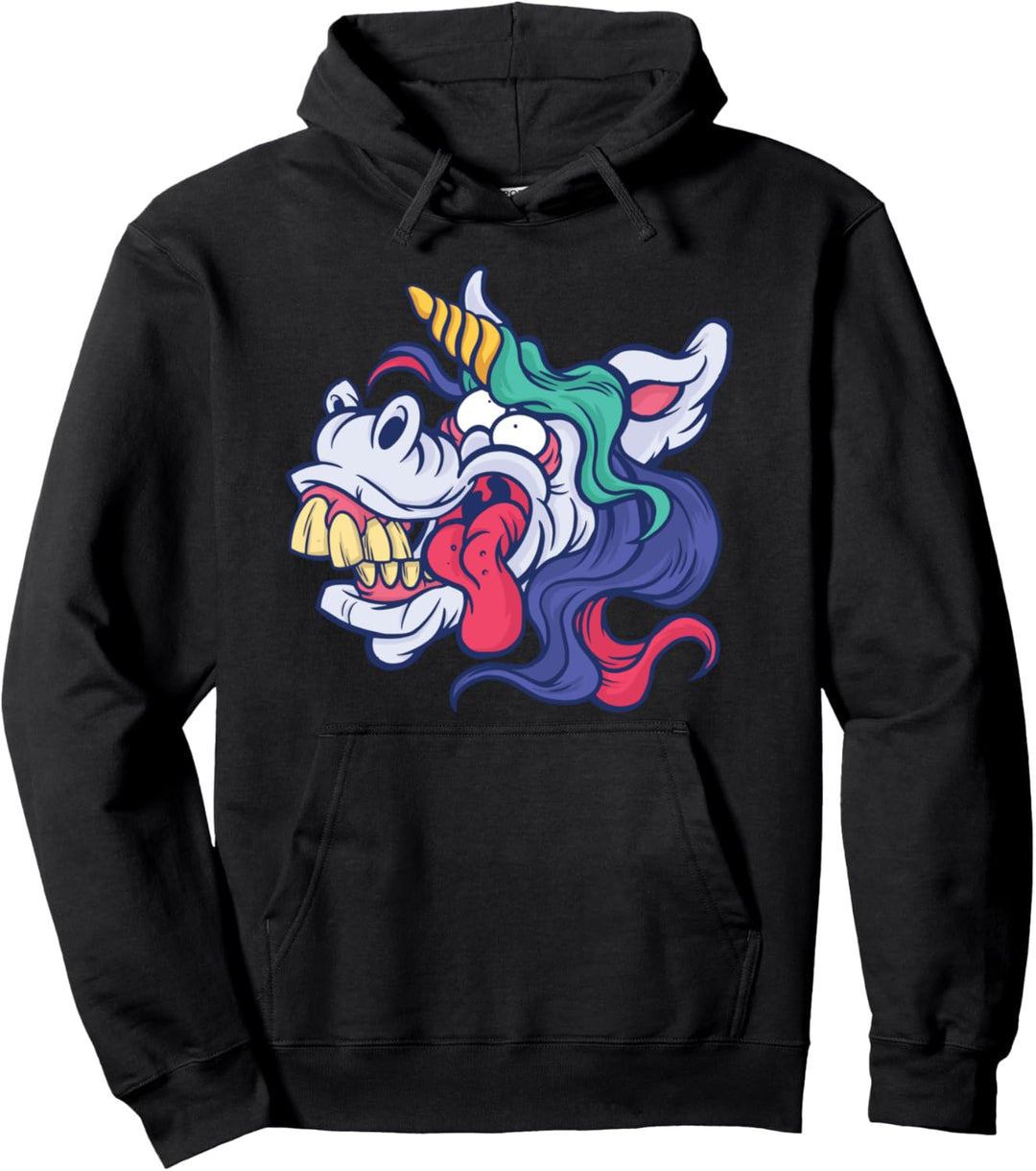 Verrücktes Einhorn Pullover Hoodie