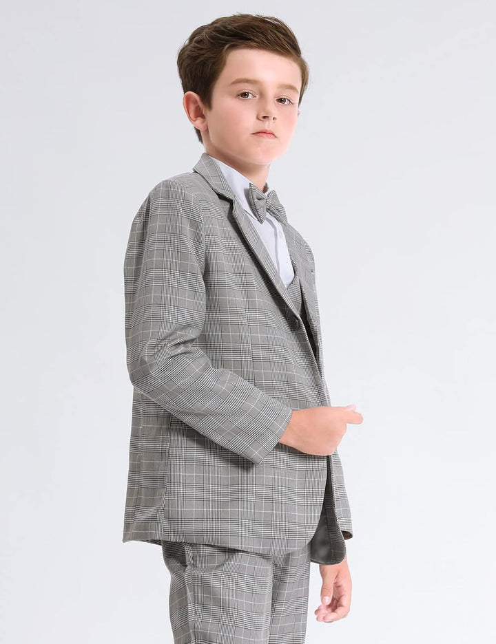 mintgreen Jungen Anzug Blazer 2PCS Gentleman Tuexdo Sätze Blazer + Hose + Fliege 5-12 Jahre 116-122