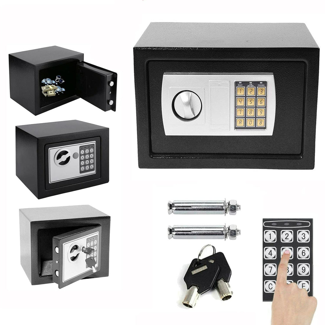Klein Elektronik Safe Tresor mit Digital & Schlüssel, Mini Safe Tresor Feuerfest Möbeltresor Dokumen