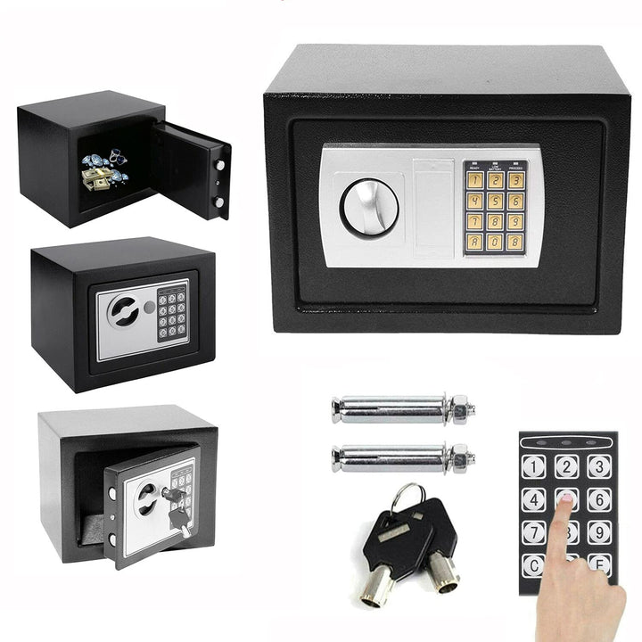Klein Elektronik Safe Tresor mit Digital & Schlüssel, Mini Safe Tresor Feuerfest Möbeltresor Dokumen