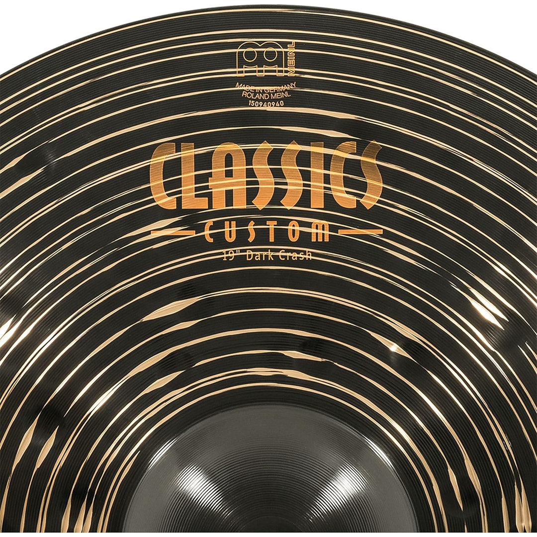 Meinl Classics Custom Dark 19 Zoll Crash (Video) Schlagzeug Becken (48,26cm) B12 Bronze, Dunkles Fin