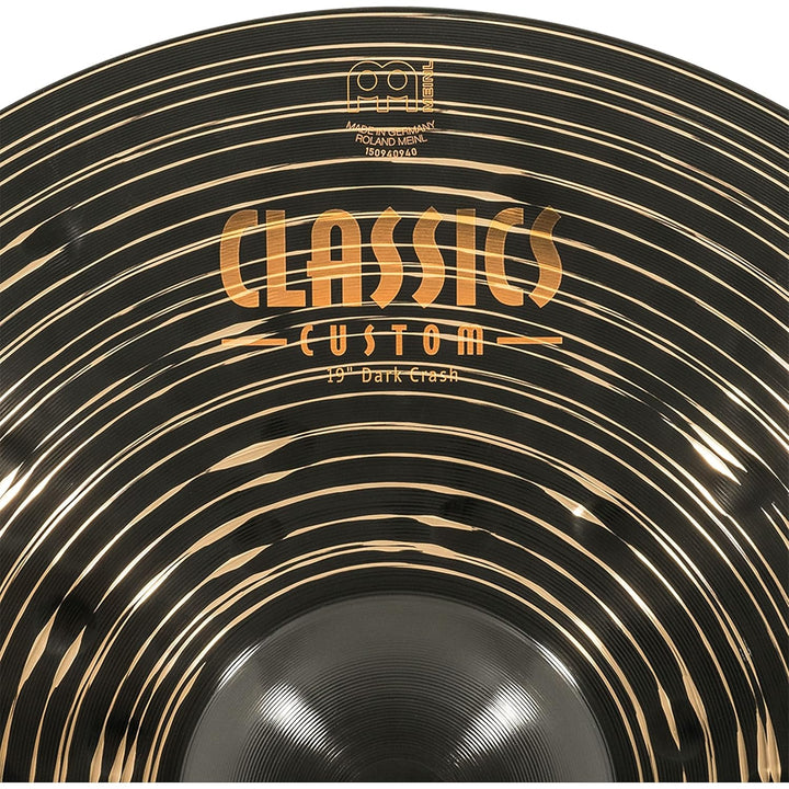 Meinl Classics Custom Dark 19 Zoll Crash (Video) Schlagzeug Becken (48,26cm) B12 Bronze, Dunkles Fin