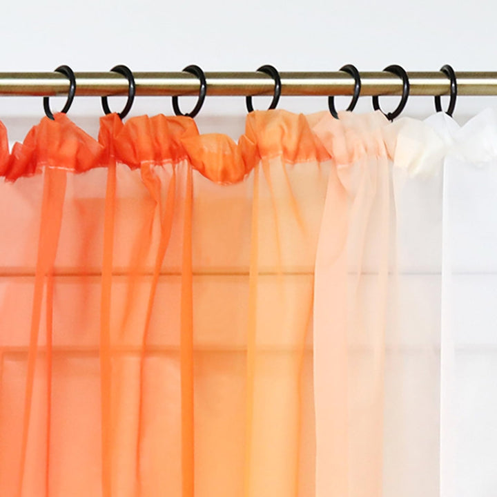 HongYa 2er-Pack Farbverlauf Gardinen Transparenter Voile Vorhänge Schals mit Kräuselband H/B 245/140