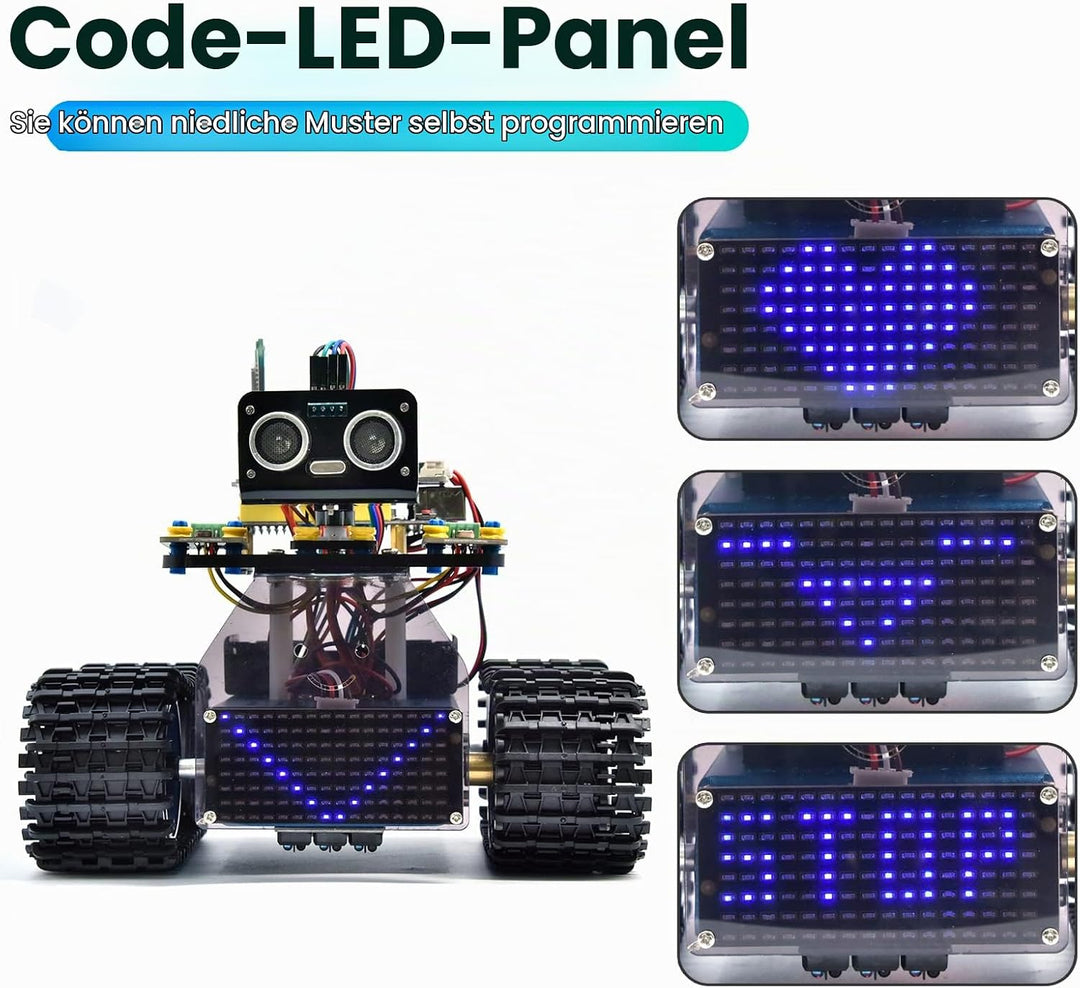 KEYESTUDIO Robot Tank Kit kompatibel mit Arduino IDE, elektronisch programmierbarer STEM-Roboter-DIY