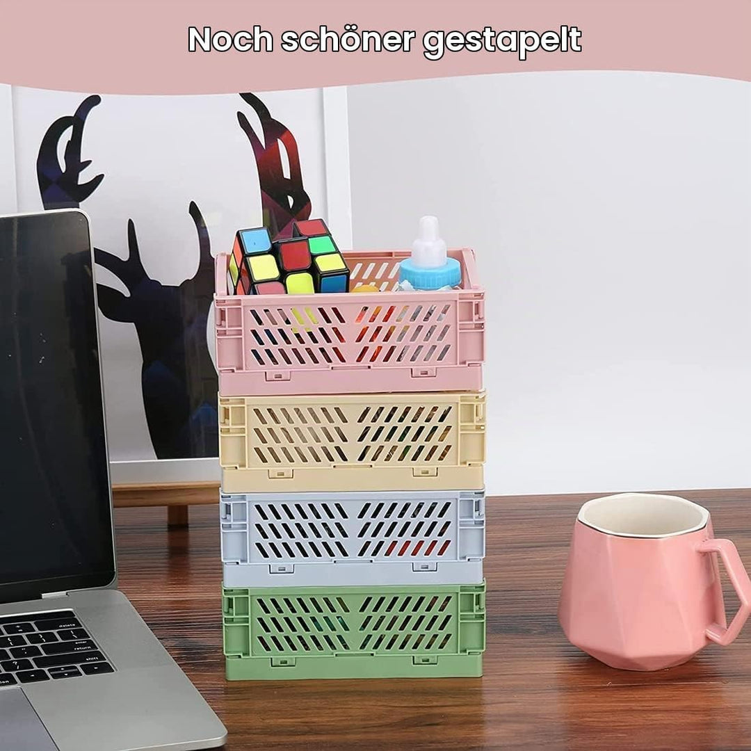 6 Stücke Klappbox,Folding 22*15*8.7cm Klappbox Klein,Klappboxen Faltbar Stabil für Klappkiste Gross,