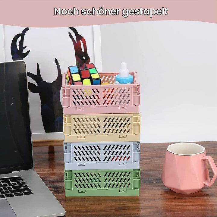 6 Stücke Klappbox,Folding 22*15*8.7cm Klappbox Klein,Klappboxen Faltbar Stabil für Klappkiste Gross,