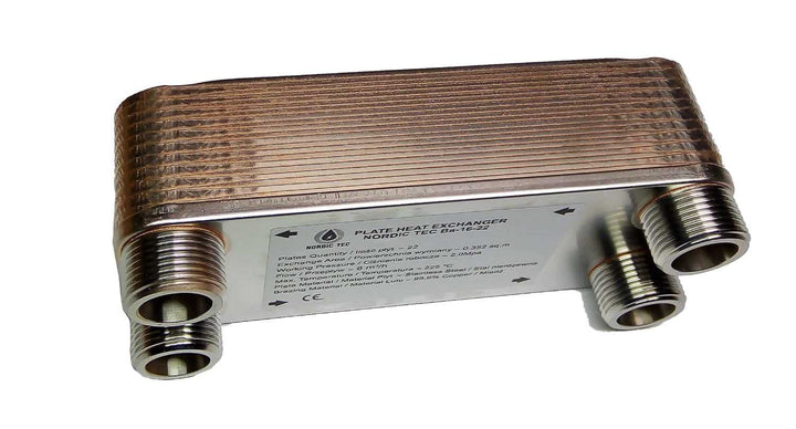 Edelstahl Plattenwärmetauscher Plattenwärmeübertrager Nordic Tec Ba-16-22 22 Platten 100kW 1”