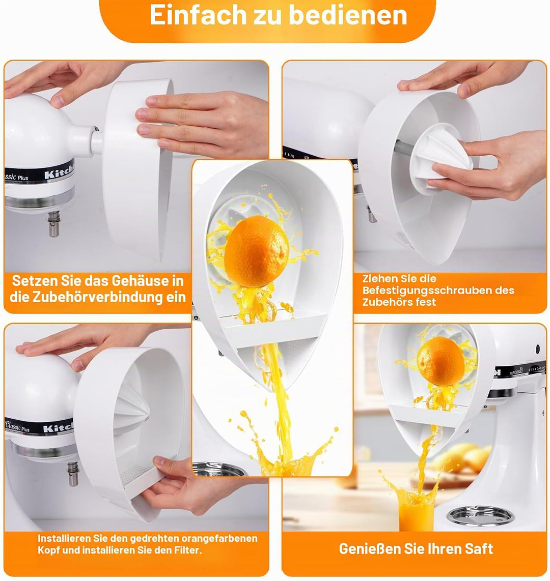 Entsafteraufsatz für Kitchen Aid Standmixer, Zitrusfruchtentsafteraufsatz für Kitchen Aid Mixeraufsä