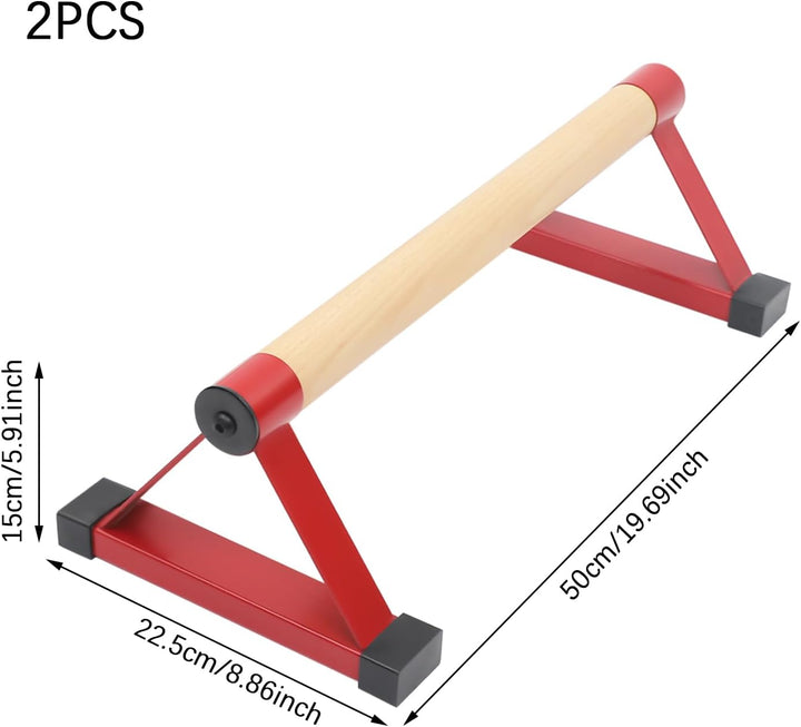 Parallettes Liegestützgriffe Handstand Griffe 400kg Holz und Metall - Rutschfeste Handstand Griffe/D