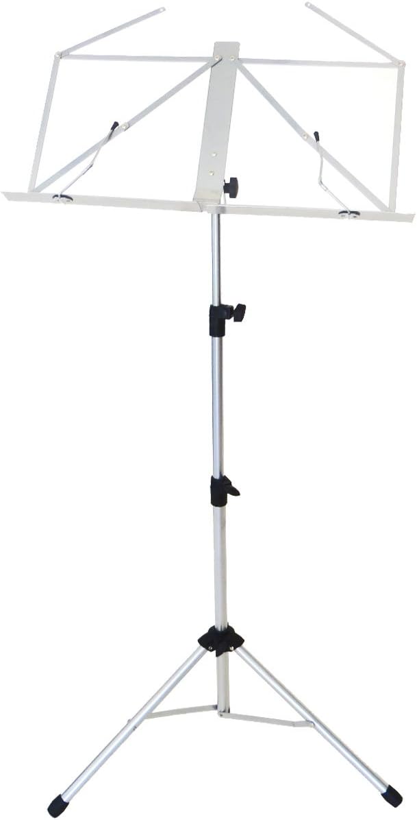 keepdrum Notenpult Notenständer Silber mit Tragetasche Bag Silver Metallic, Silber