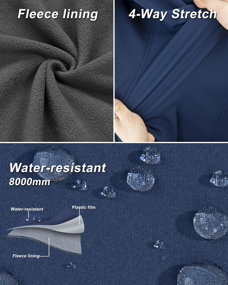 33,000ft Damen Softshell Westen mit Abnehmbare Kapuze Fleece Gefütterte Ärmellose Jacke Wasserdichte