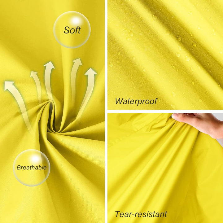 LAMA Stilvoller langer Regenmantel Unisex Regenponcho mit Wasserdichte Pattentasche Kapuze Tunnelzug