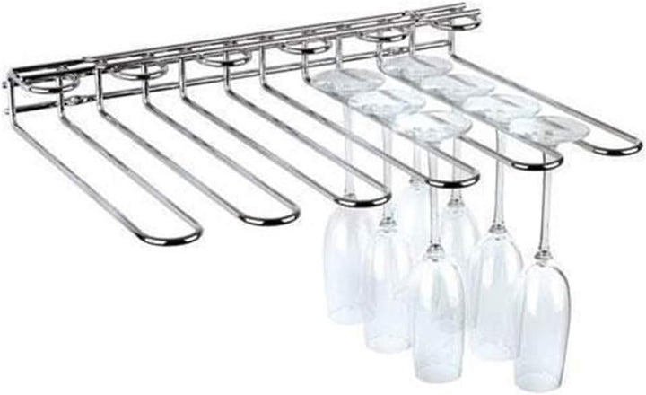 Emuca - Gläserhalter mit 5 Zeilen für Möbel, Gläserschiene für Regale oder Bars, 320 mm, Stahl, verc