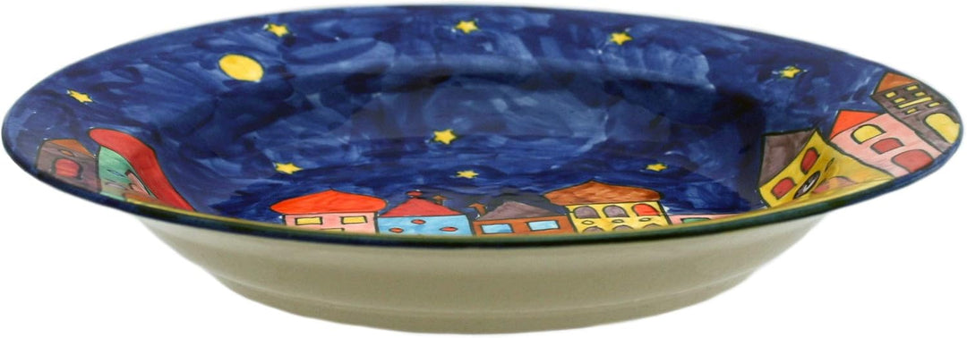 Gall&Zick Speiseteller Teller bunt bemalt Deko Geschirr Handbemalt Village Design (25cm Suppenteller