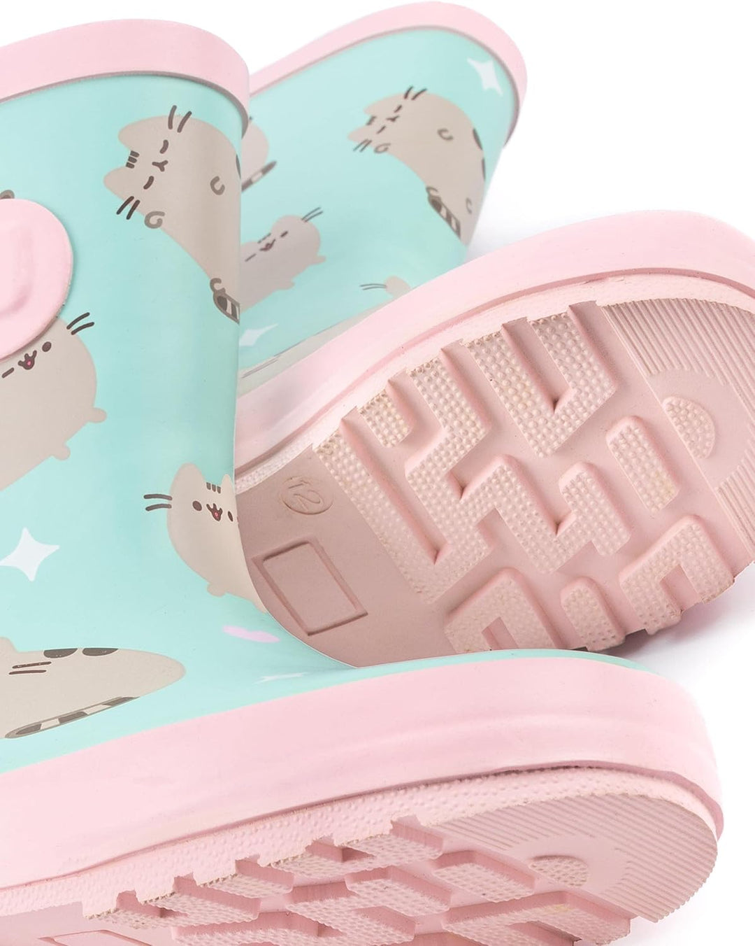 Pusheen The Cat Wellies Girls | Kinder Rosa Minze Grün Cartoon Katze Herzen Wellington Stiefel | Was