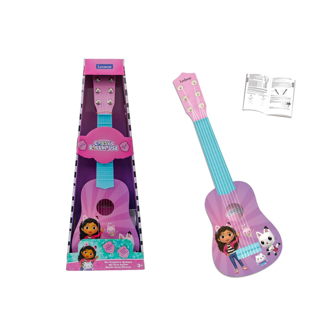 Lexibook, Gabby's Dollhouse, Meine erste Kinder-Gitarre, 6 Nylonsaiten, 53 cm, Inklusive Anleitung,