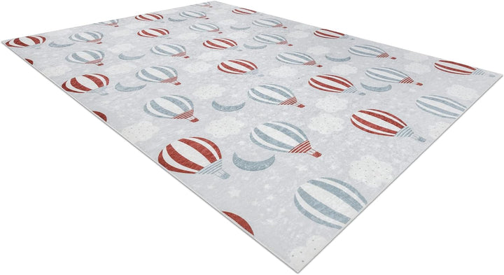 Kinderteppich Bambino Waschteppich Ballone, Wolken für Kinder Anti-Rutsch - grau 160x220 cm 160x220
