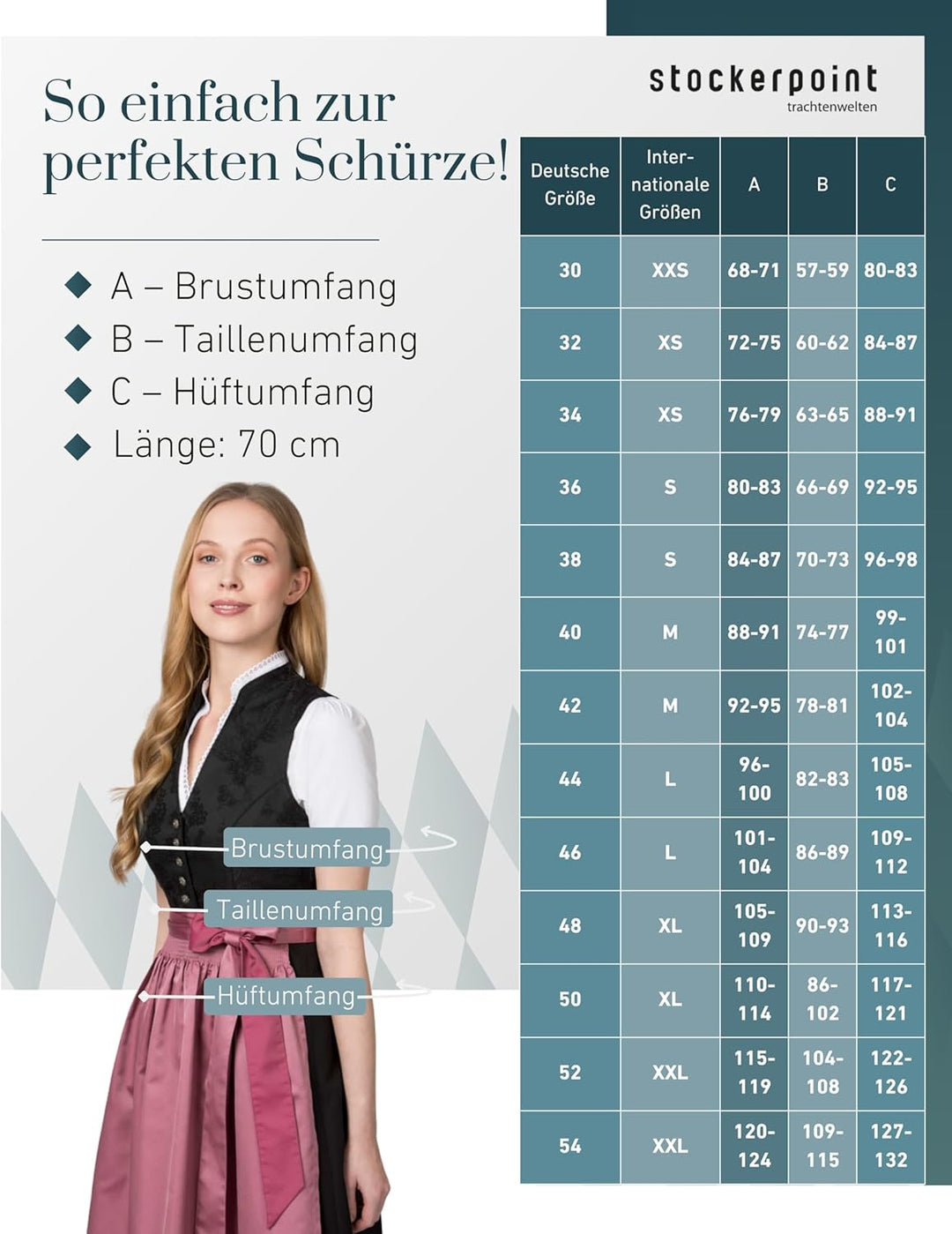 Stockerpoint Damen Schürze Kristin Dirndlschürze, Fuchsia, Regular