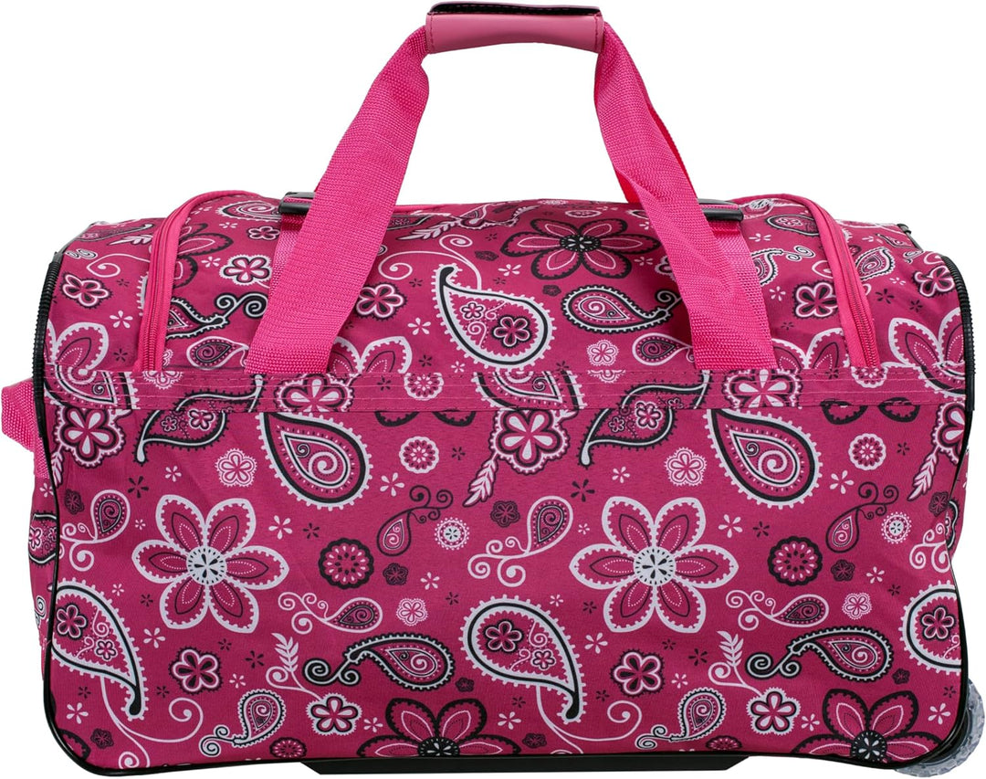 Rockland Seesack zum Rollen, Bandana Pink, 22-Inch, Reisetasche mit Rollen 22-Inch Bandana Pink, 22-