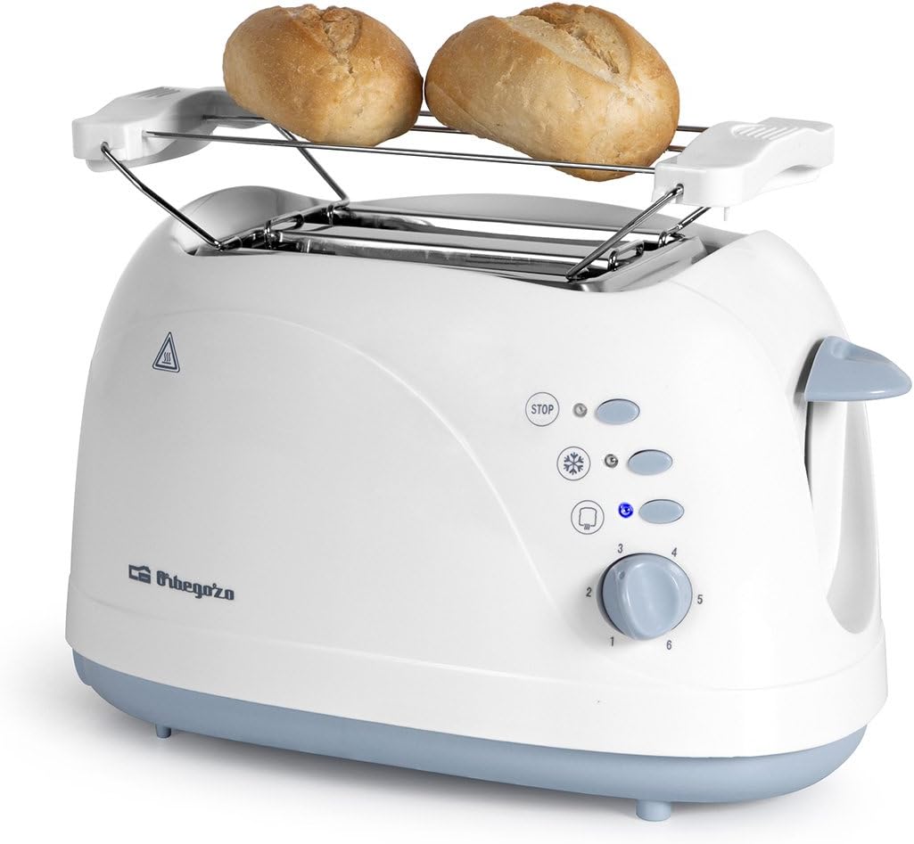 Orbegozo TO 3010 - Toaster für zwei Scheiben, Auftaufunktion, Schnellstopp, isoliertes Gehäuse, sech