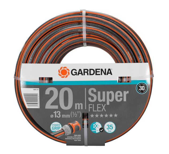 Gardena Premium SuperFLEX Schlauch 13 mm (1/2 Zoll), 20 m: Gartenschlauch mit Power-Grip-Profil, 35