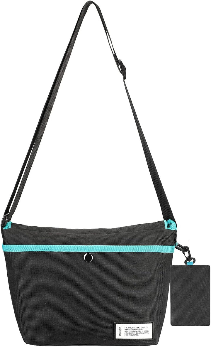 FIREFIRST Hatsune Miku & Kagamine Rin Lens Crossbody Messenger Schultertasche Türkis W33×H23×D13（cm）