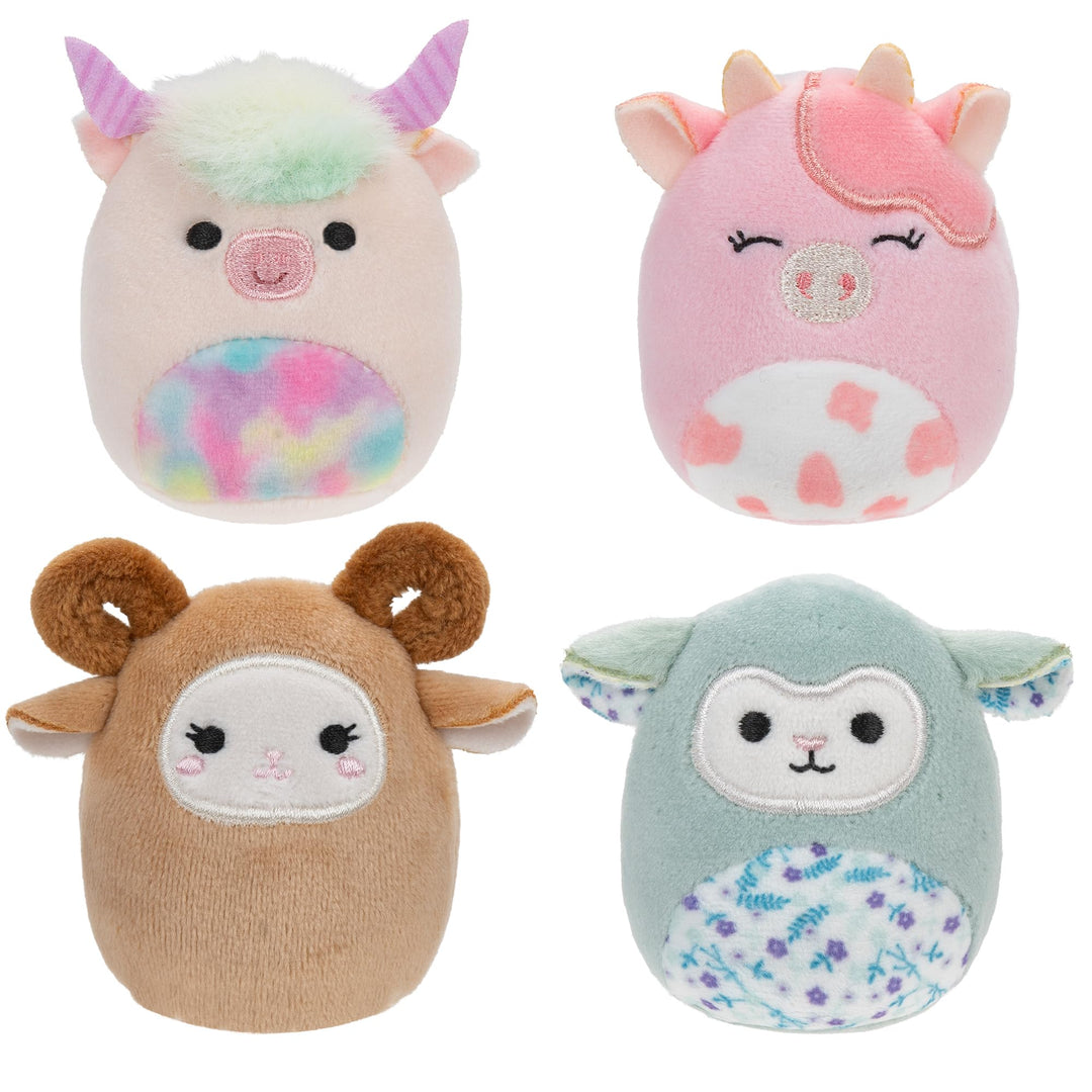 Squishville SQM0506-4er Pack Scheunen Squad, superweiche Mini-Squishmallows, 5cm Plüschfiguren, Sche