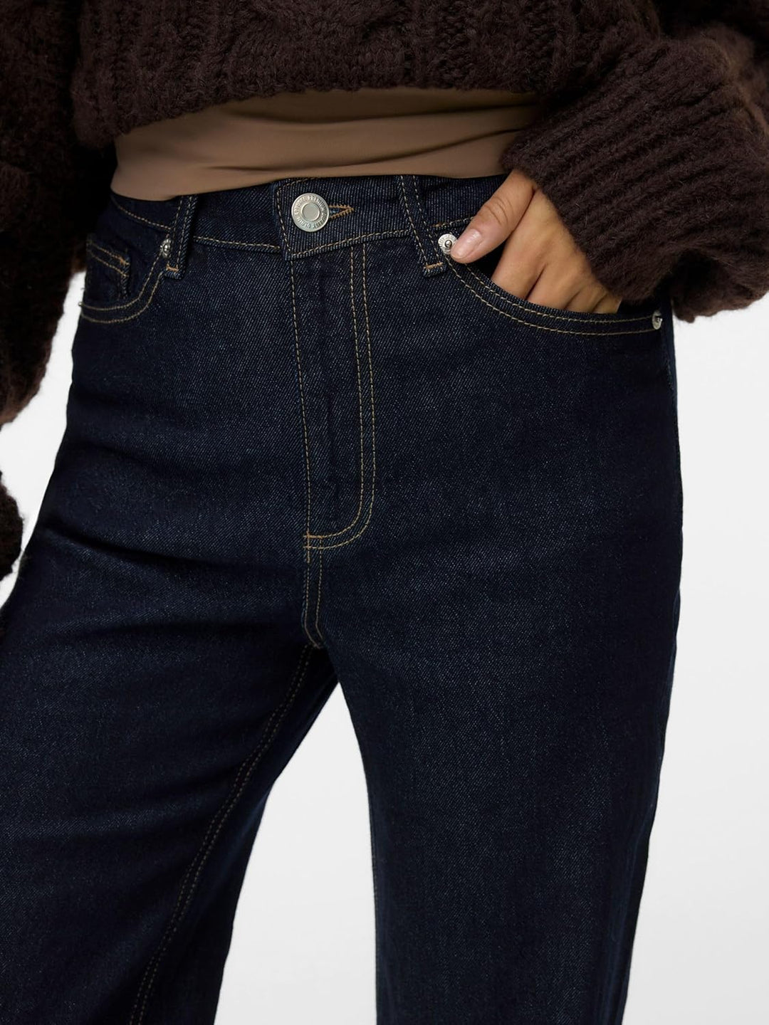 Vero Moda Female Weit geschnitten VMTESSA Hohe Taille Weiter Beinschnitt Jeans 25W / 30L Dark Blue D