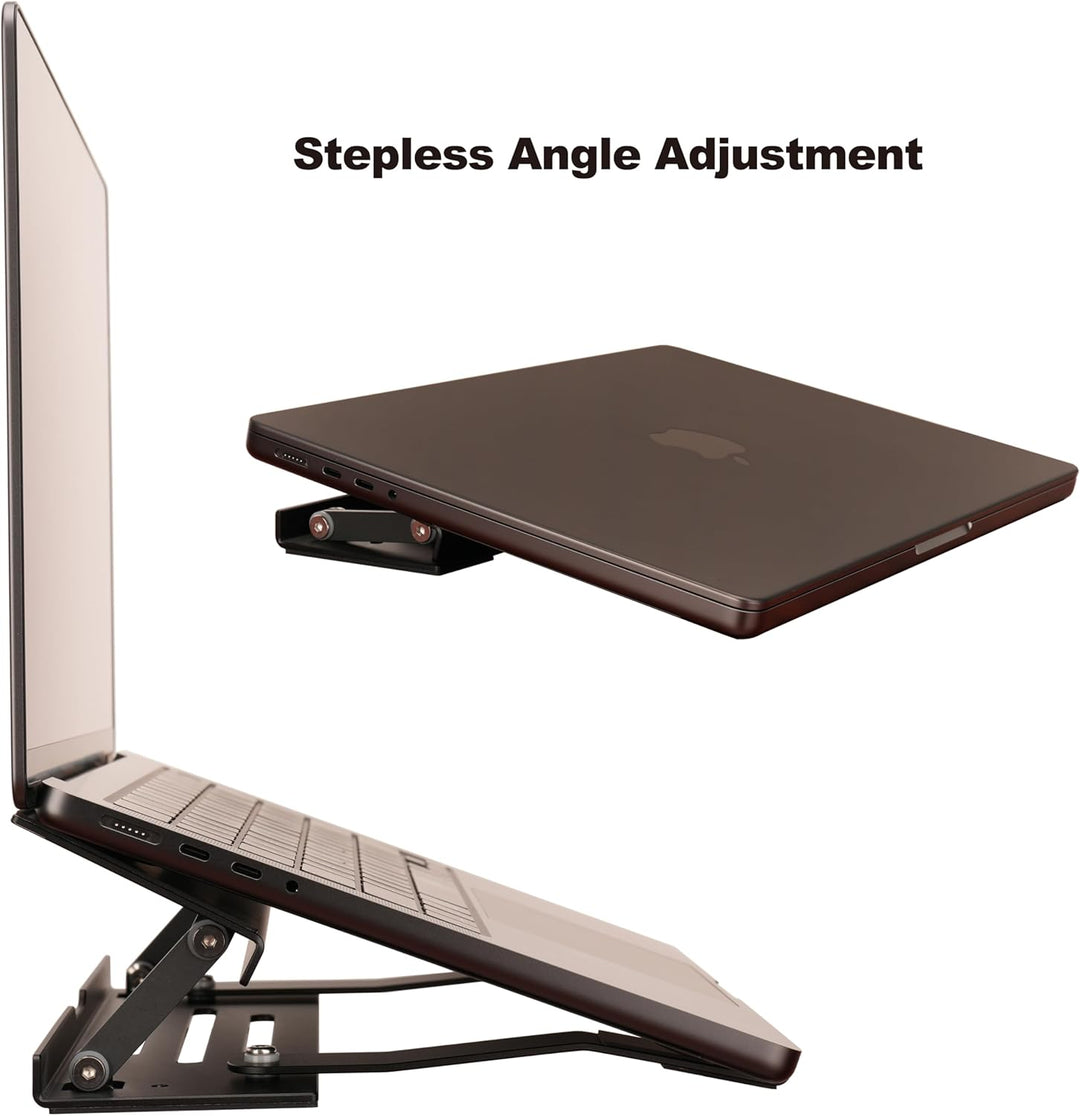 Aluminium 3-in-1 Laptopständer, klappbar, verstellbar, mit Kühlung, integrierter Aufbewahrungsbox, L