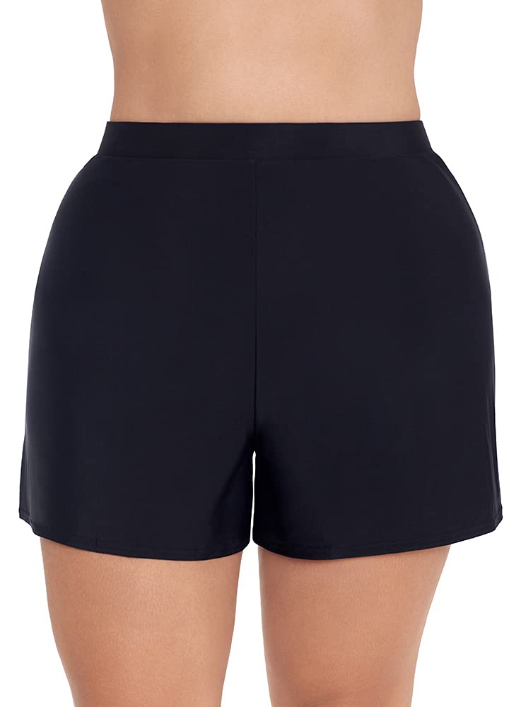 Miraclesuit Women's Swimwear Plus Size Tummy Control High Waistline Swim Shorts Bathing Suit Bottom