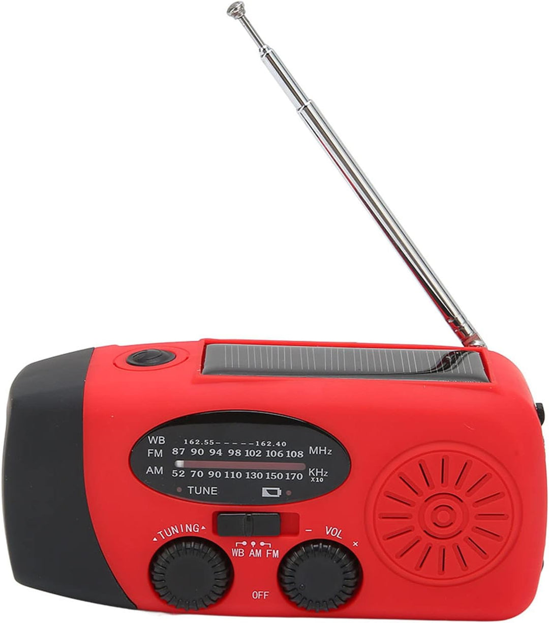 Elprico Aufziehbares Solarradio, AM/FM/WB-Wetterradio Notfall-Solar-Handkurbel-Dynamo mit LED-Tasche