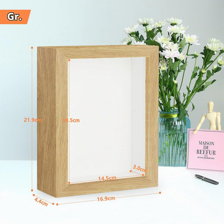 Anhow 2er 3D Bilderrahmen zum Befüllen, 3D Bilderrahmen Tiefer Objektrahmen 15 x 20 cm mit Transpare