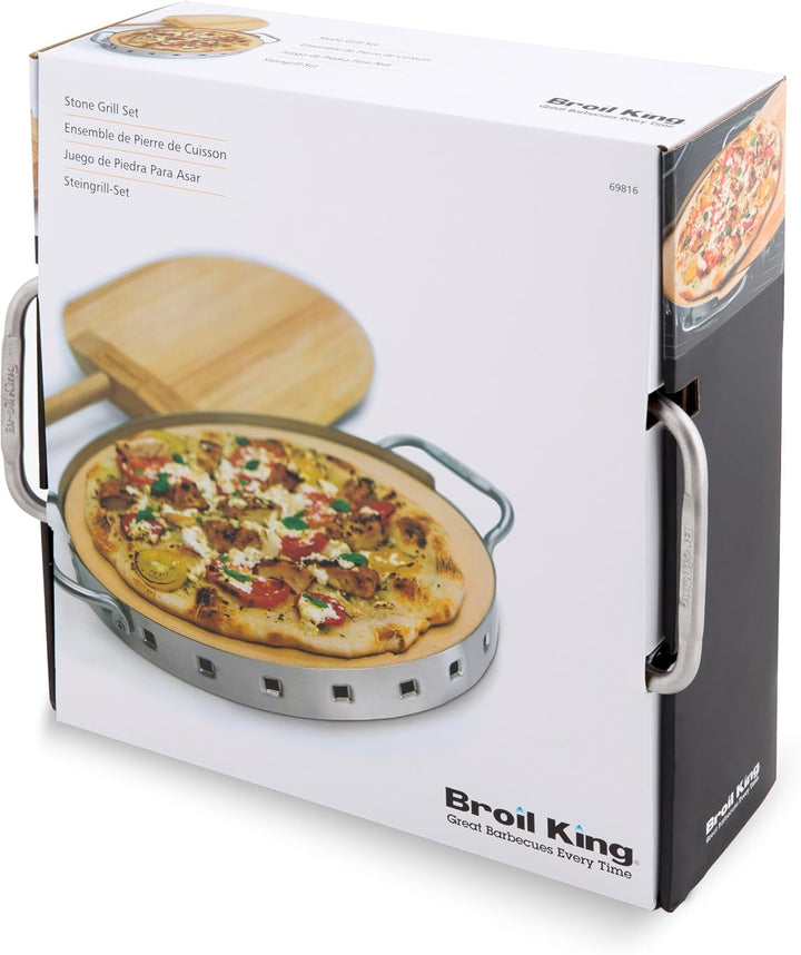 Broil King 69816 Profi Pizzastein mit Edelstahlstütze