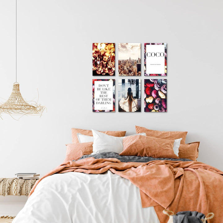 Novart Wandbilder Set - KOMPLETT AUFHÄNGFERTIG - Made in Germany - Moderne Bilder Fashion Wohnzimmer