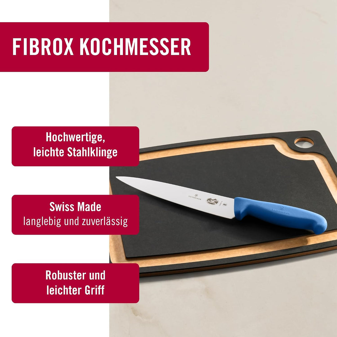 Victorinox Fibrox Kochmesser, Breites Universalmesser für Fleisch, Fisch, Gemüse und Kräuter, 19 cm,