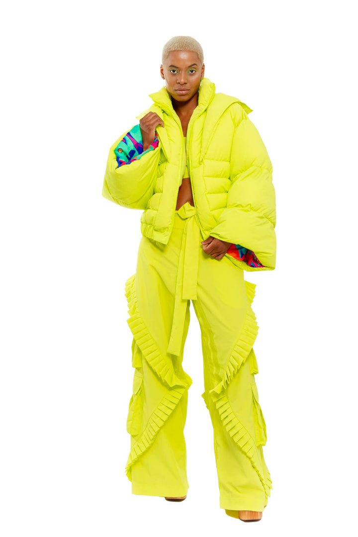 CHAOUICHE Unisex Puffer Jacket Pufferjacke XS Grün, XS Grün