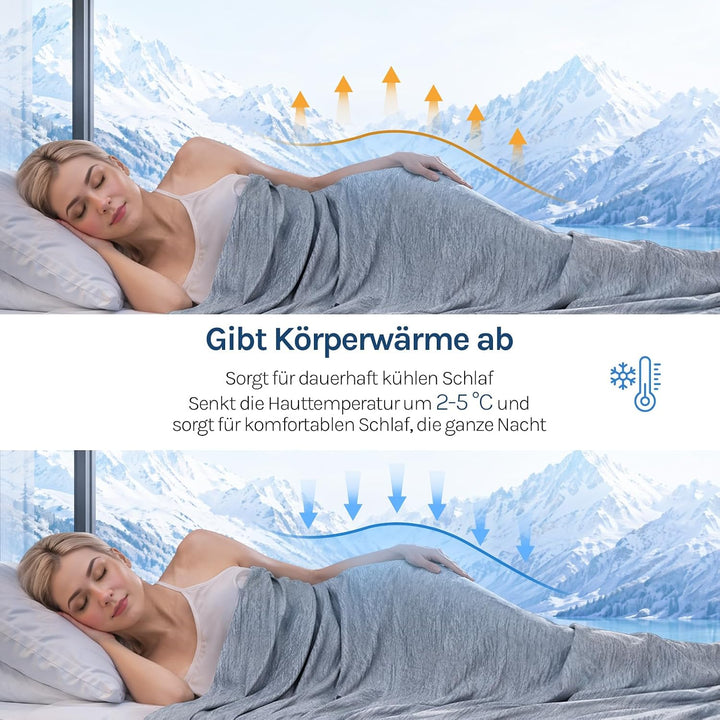 WOLTU Kühldecke mit Q-Max>0.45 fürs Schlafen, Sommerdecke Selbstkühlende Decke Mikrofaser Arc-Chill,