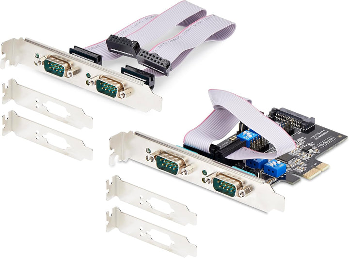 StarTech.com 4-Port Serielle PCIe Karte, Quad-Port PCI Express zu RS232/RS422/RS485 DB9 Serielle Kar