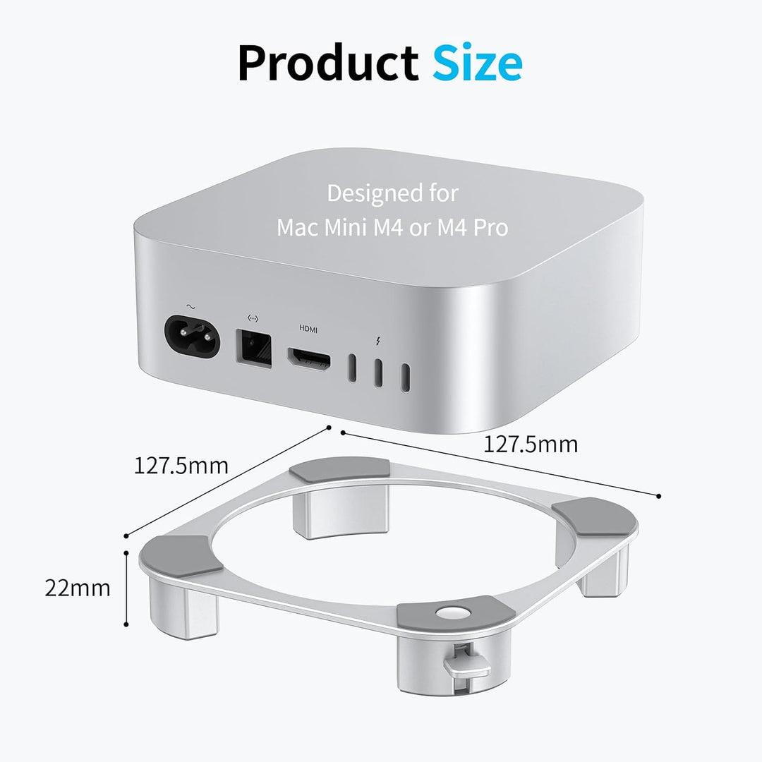 OMOTON Aluminium Ständer für Mac mini M4/M4 Pro, Leicht Erreichbarer Einschaltknopf, Belüftung & Küh