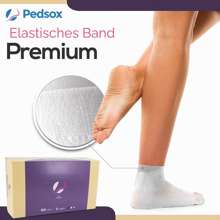 Pedsox - Nachfüllpack 200 Stück Premium Hygienische Socken Einheitsgrösse Grosse Grössen Weiss, Einh