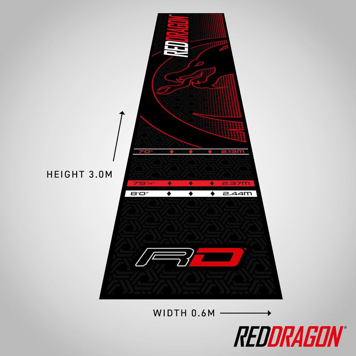 RED DRAGON Darts - Robust oder weiches Gefühl| Dartmatte mit Oche-Linie | Offizielle Turniermasse |